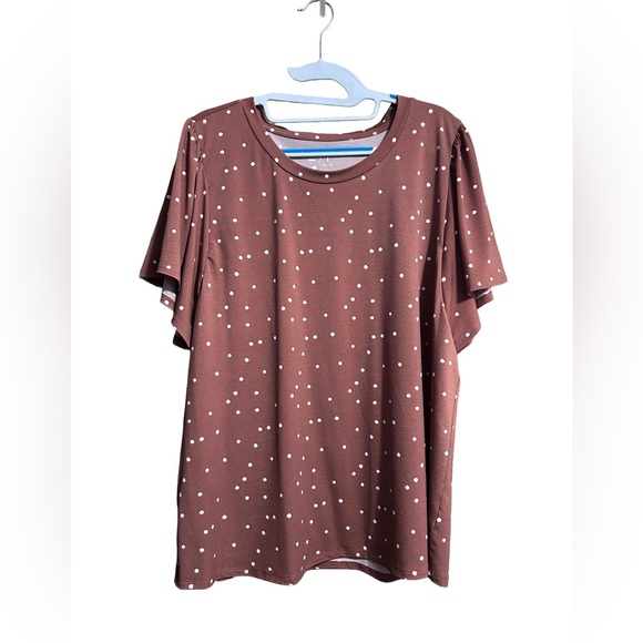 Maurices 24/7 XXL Charlotte Polka dot flutter sleeve - Picture 3 of 4